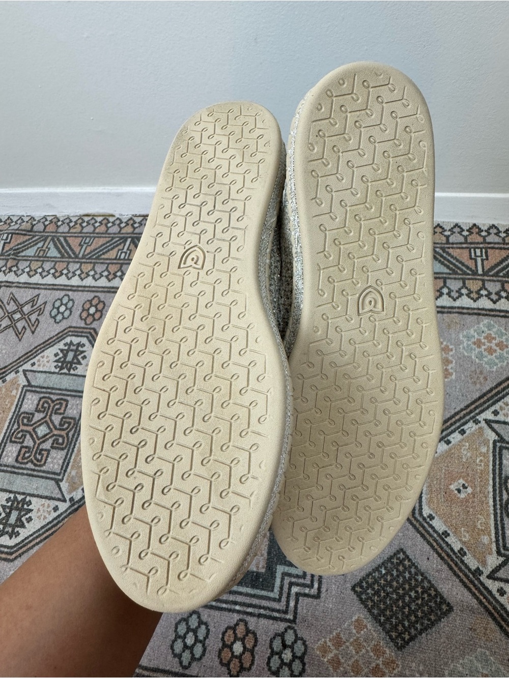 Rothy’s New The Espadrille Diamond Metallic Flat Slip-on Knit Shoes size 7.5 - Picture 10 of 14